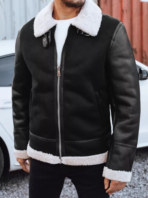 Vyriška juoda odinė striukė Mito