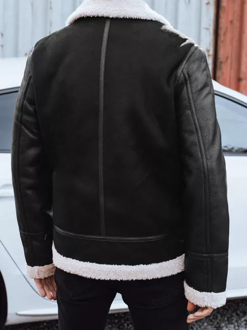 Vyriška juoda odinė striukė Mito