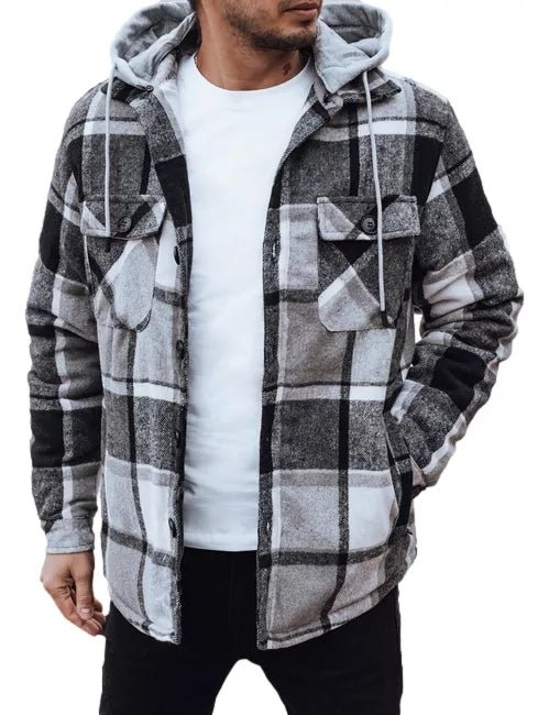 Vyriška juoda striukė su gobtuvu Endrik