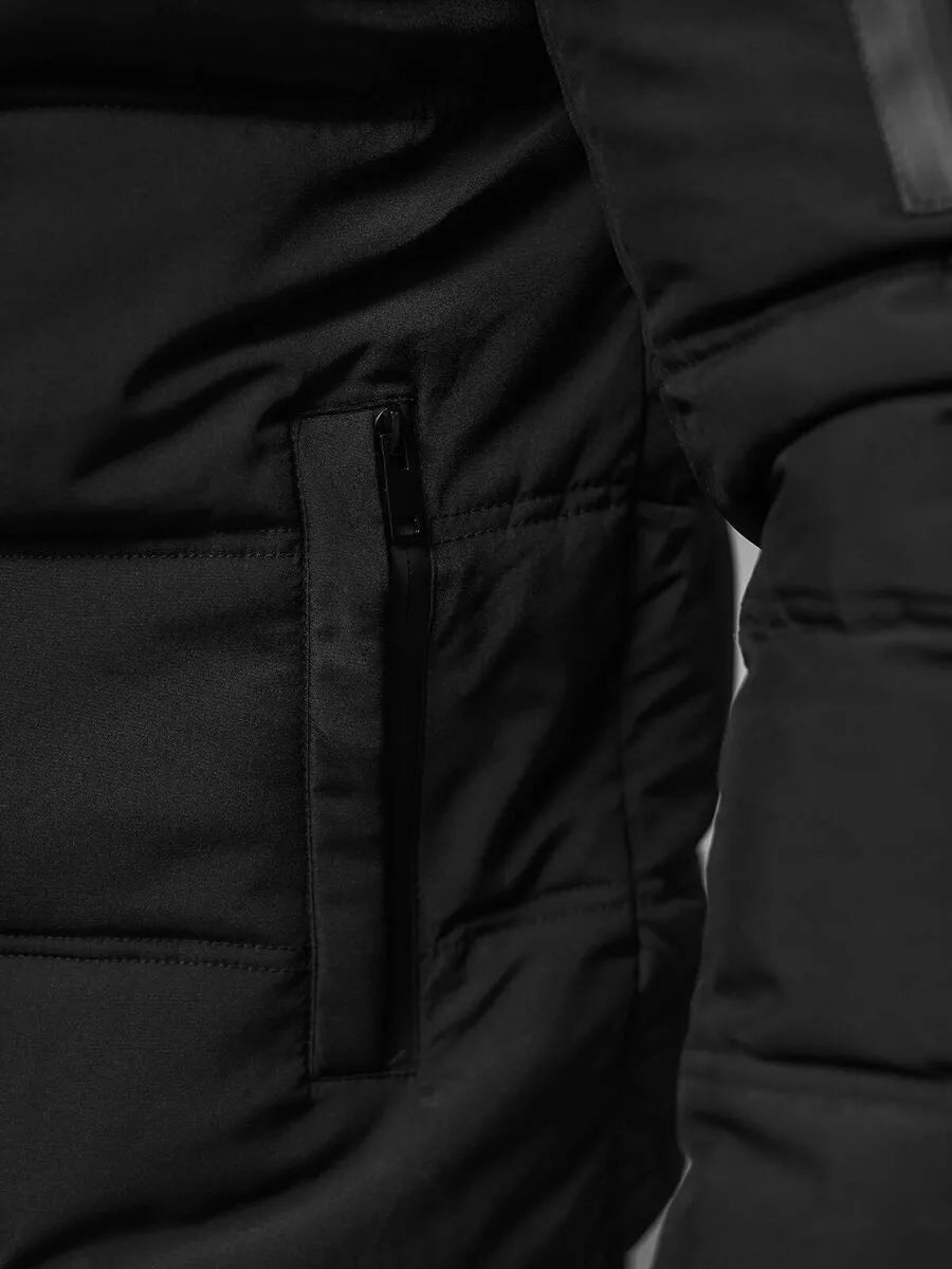 Vyriška juoda žieminė striukė Rock