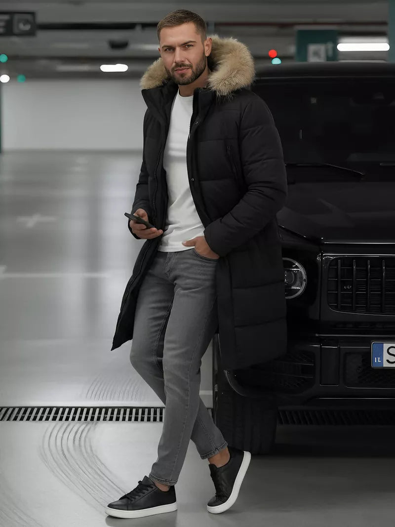 Vyriška juodos spalvos žieminė striukė Fred