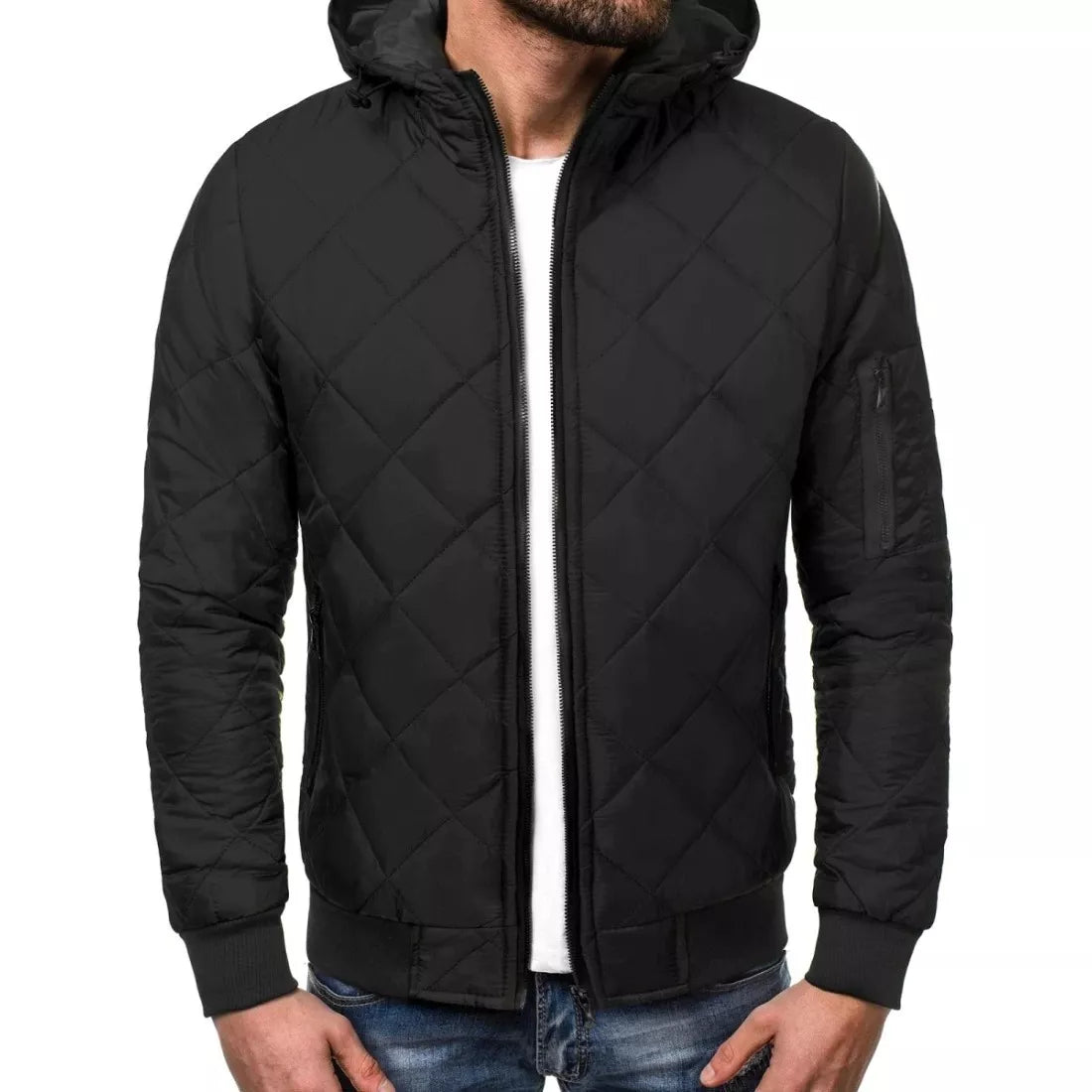 Vyriška pavasarinė - rudeninė striukė juodos spalvos Karl