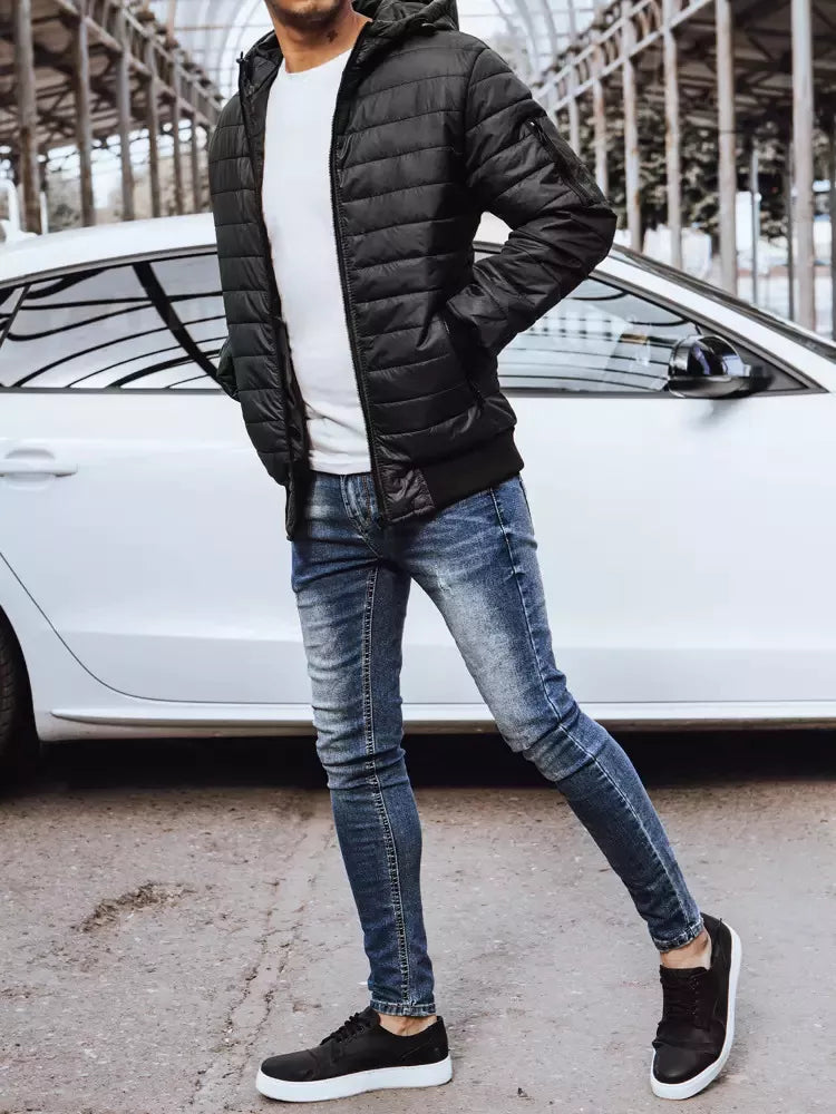 Vyriška pavasarinė - rudeninė striukė juodos spalvos Nosal