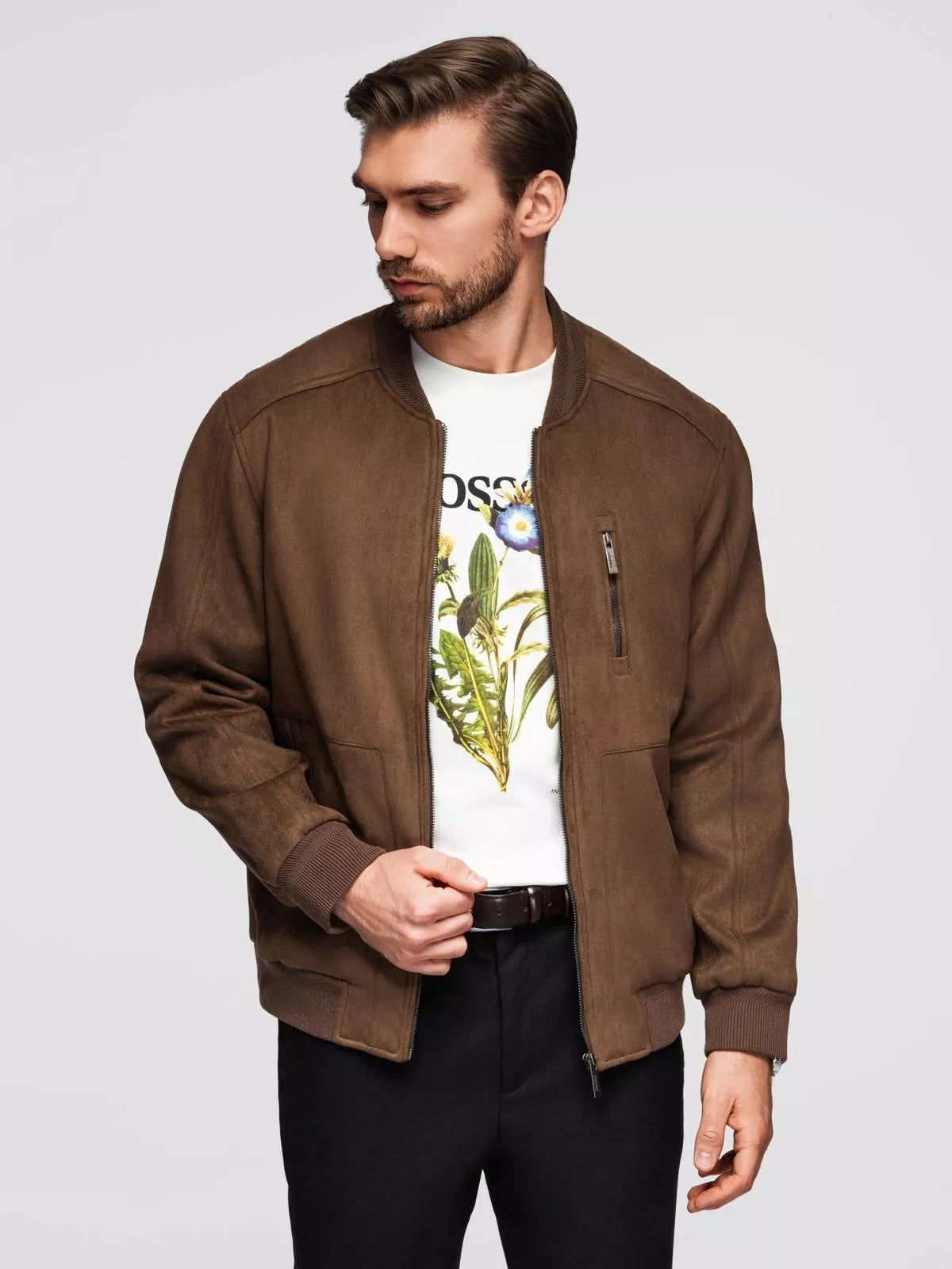 Vyriška ruda dirbtinės odos striukė Vilin