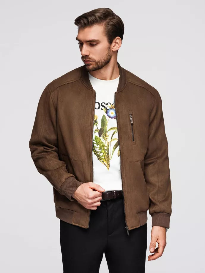 Vyriška ruda dirbtinės odos striukė Vilin