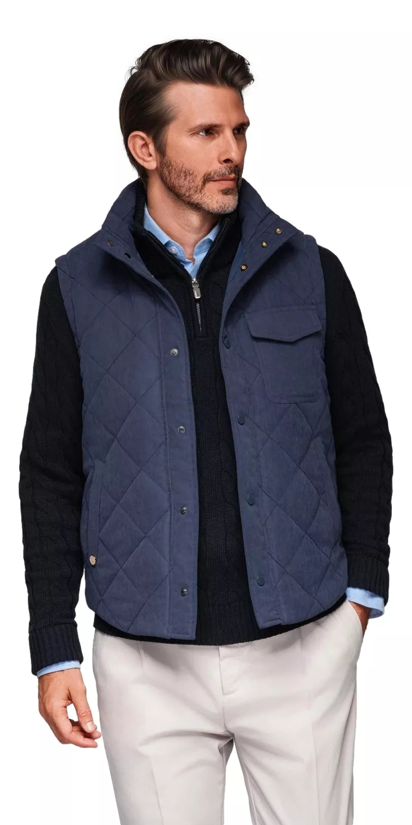 Vyriška tamsiai mėlyna liemenė Janex