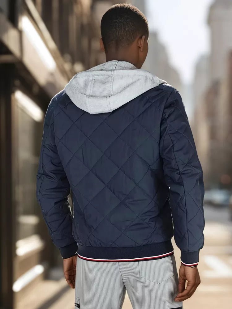 Vyriška tamsiai mėlynos spalvos striukė su gobtuvu Stefun