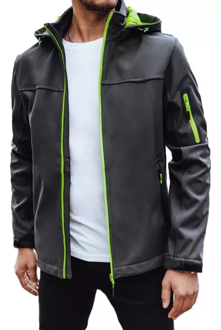 Vyriška tamsiai pilka striukė su gobtuvu Retro