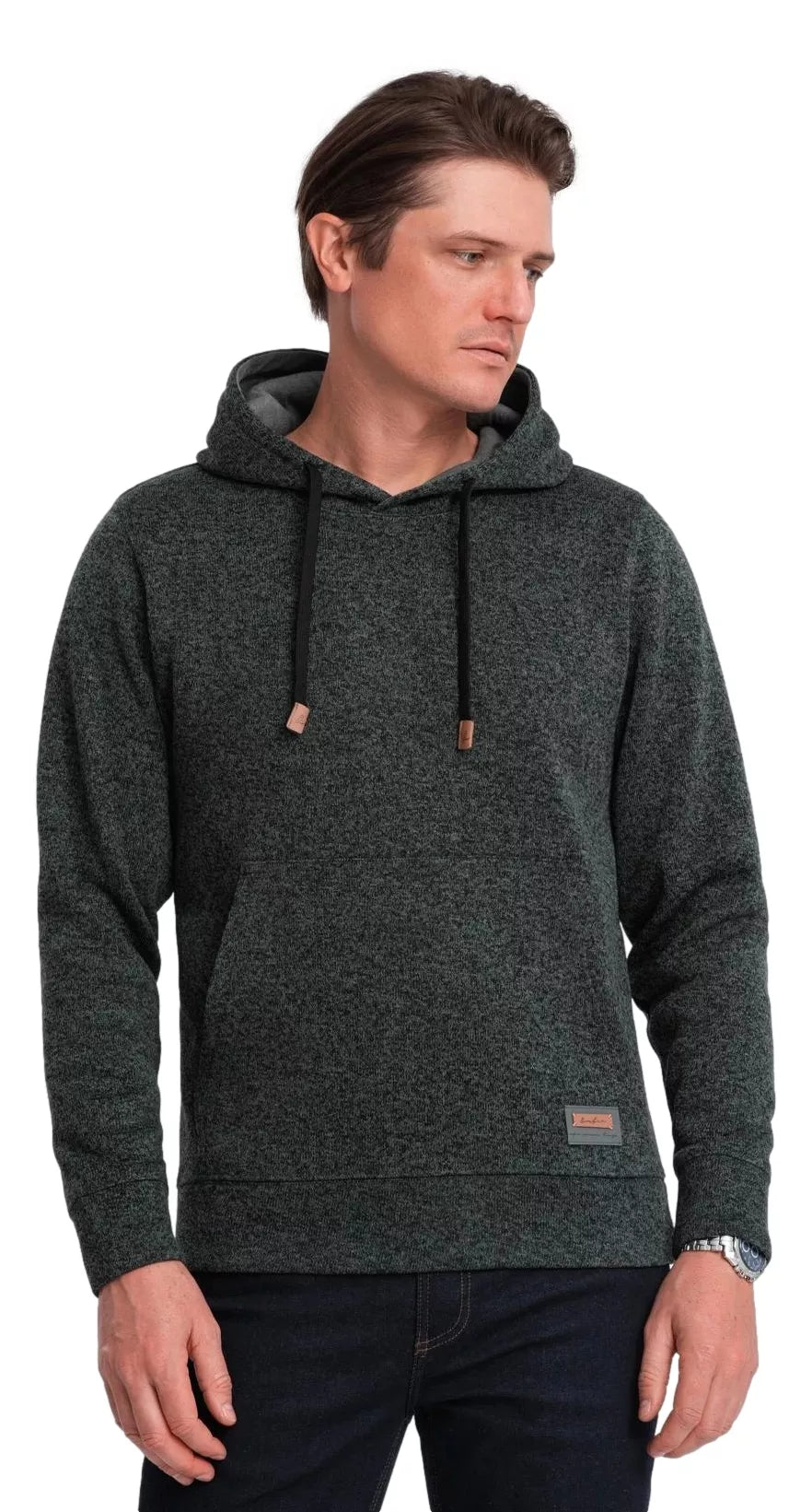 Vyriškas chaki spalvos džemperis su gobtuvu One