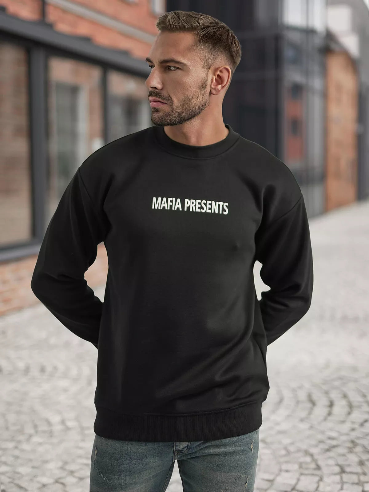 Vyriškas juodas džemperis be gobtuvu Mafia