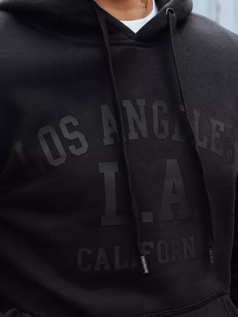 Vyriškas juodas džemperis su gobtuvu California