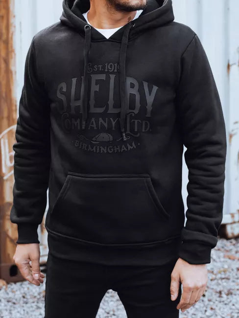 Vyriškas juodas džemperis su gobtuvu Shelby