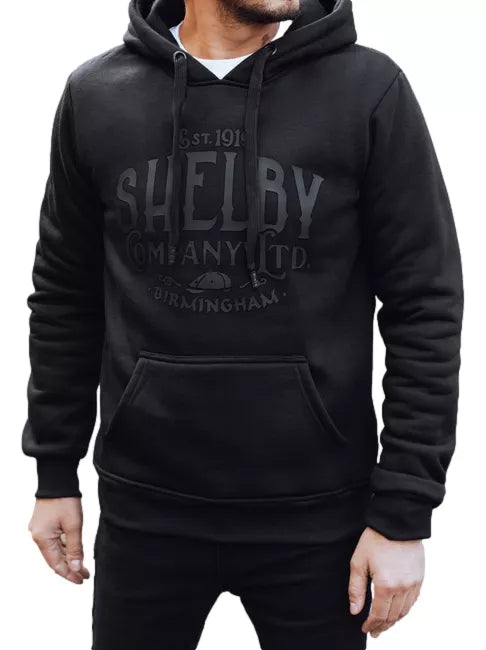 Vyriškas juodas džemperis su gobtuvu Shelby