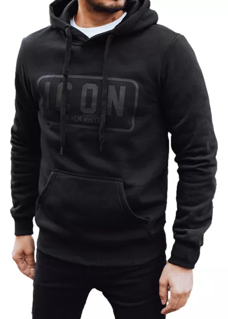 Vyriškas juodas pašiltintas džemperis Icon