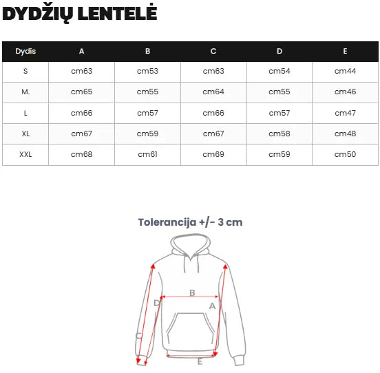 Vyriškas juodas džemperis su gobtuvu Carla