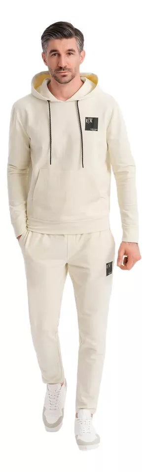 Vyriškas rusvos/baltos spalvos laisvalaikio komplektas Denat