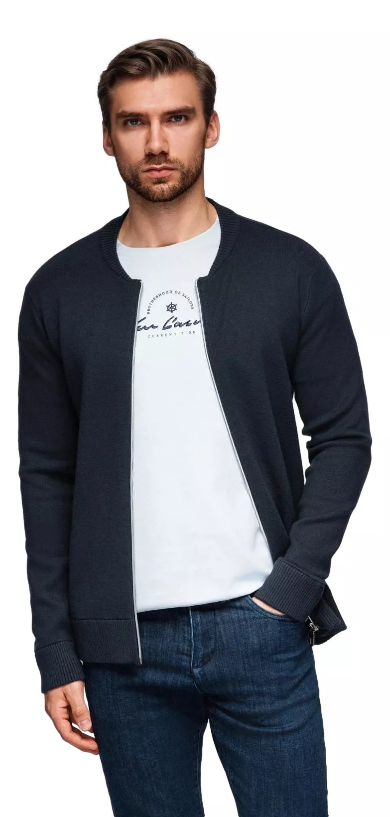 Vyriškas tamsiai mėlynas megztinis Airin