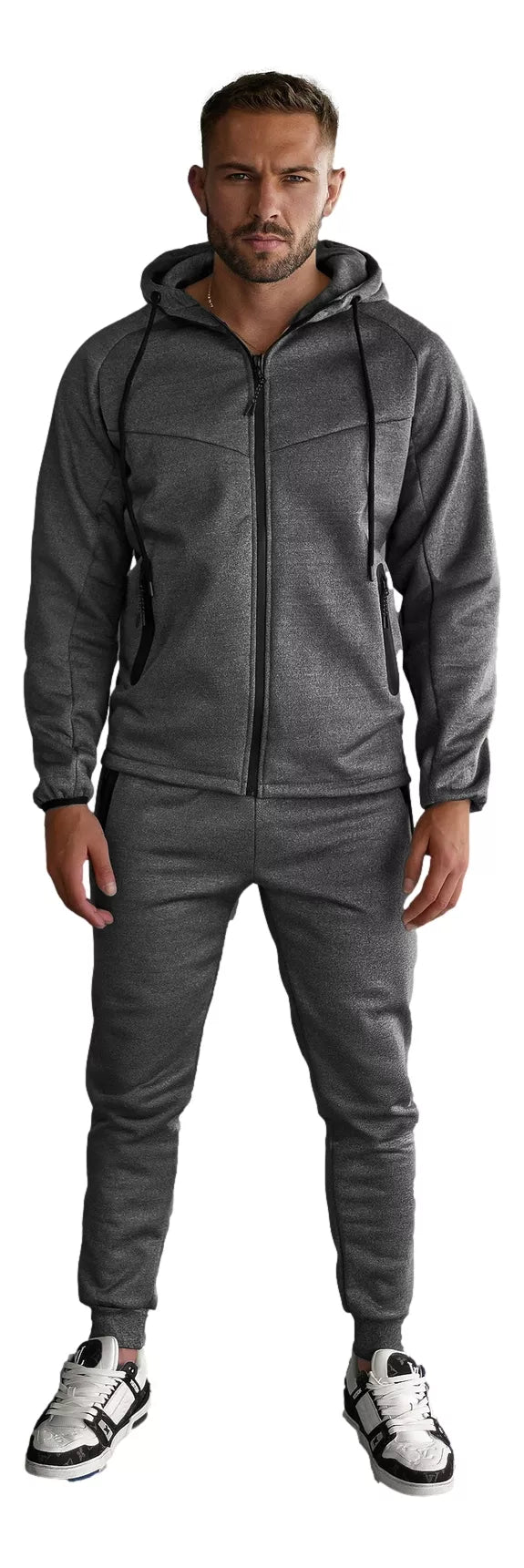 Vyriškas tamsiai pilkas kostiumas Gibon