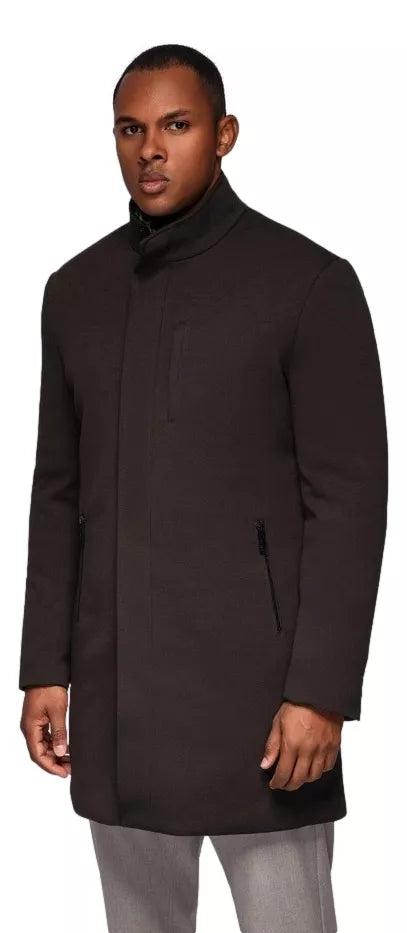 Vyriškas tamsiai rudas paltas Alpi