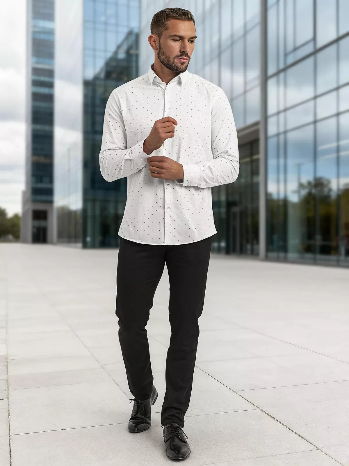 Vyriški baltos spalvos marškiniai Royal