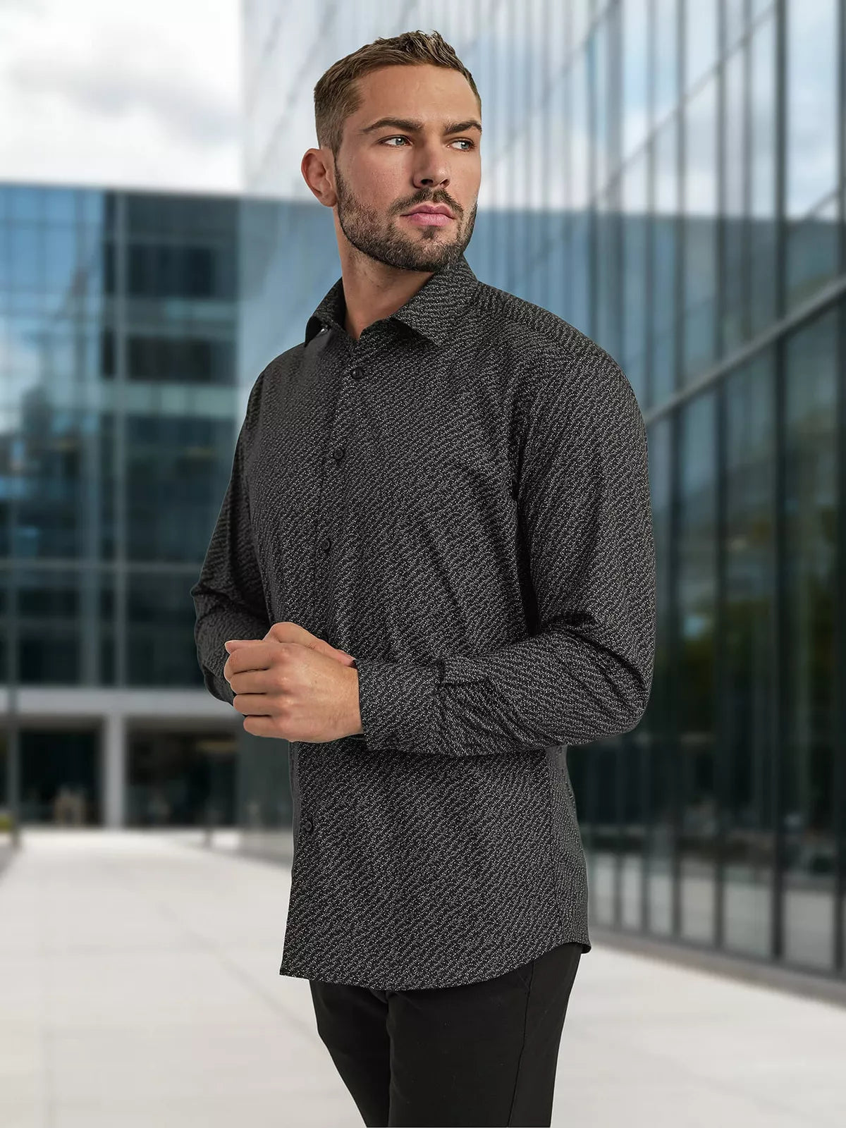 Vyriški juodi marškiniai Royal