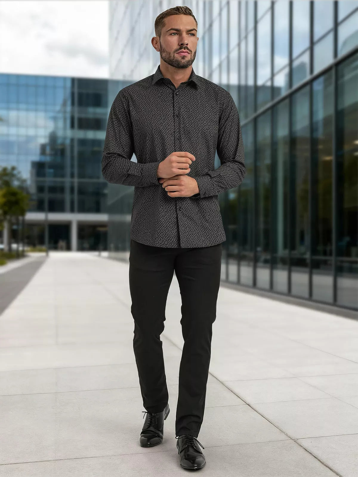 Vyriški juodi marškiniai Royal