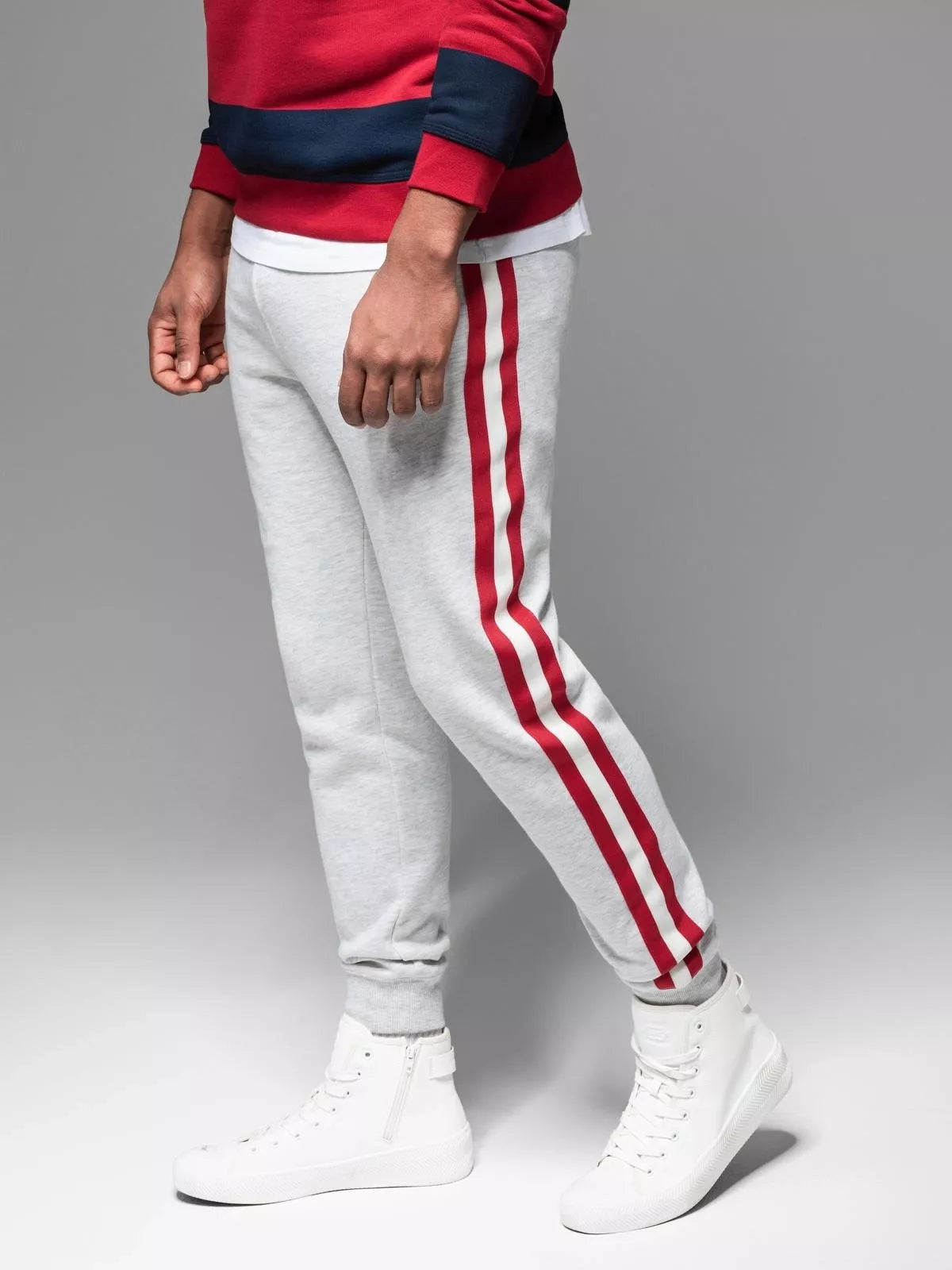 Vyriškos pilkos spalvos laisvalaikio kelnės Olin