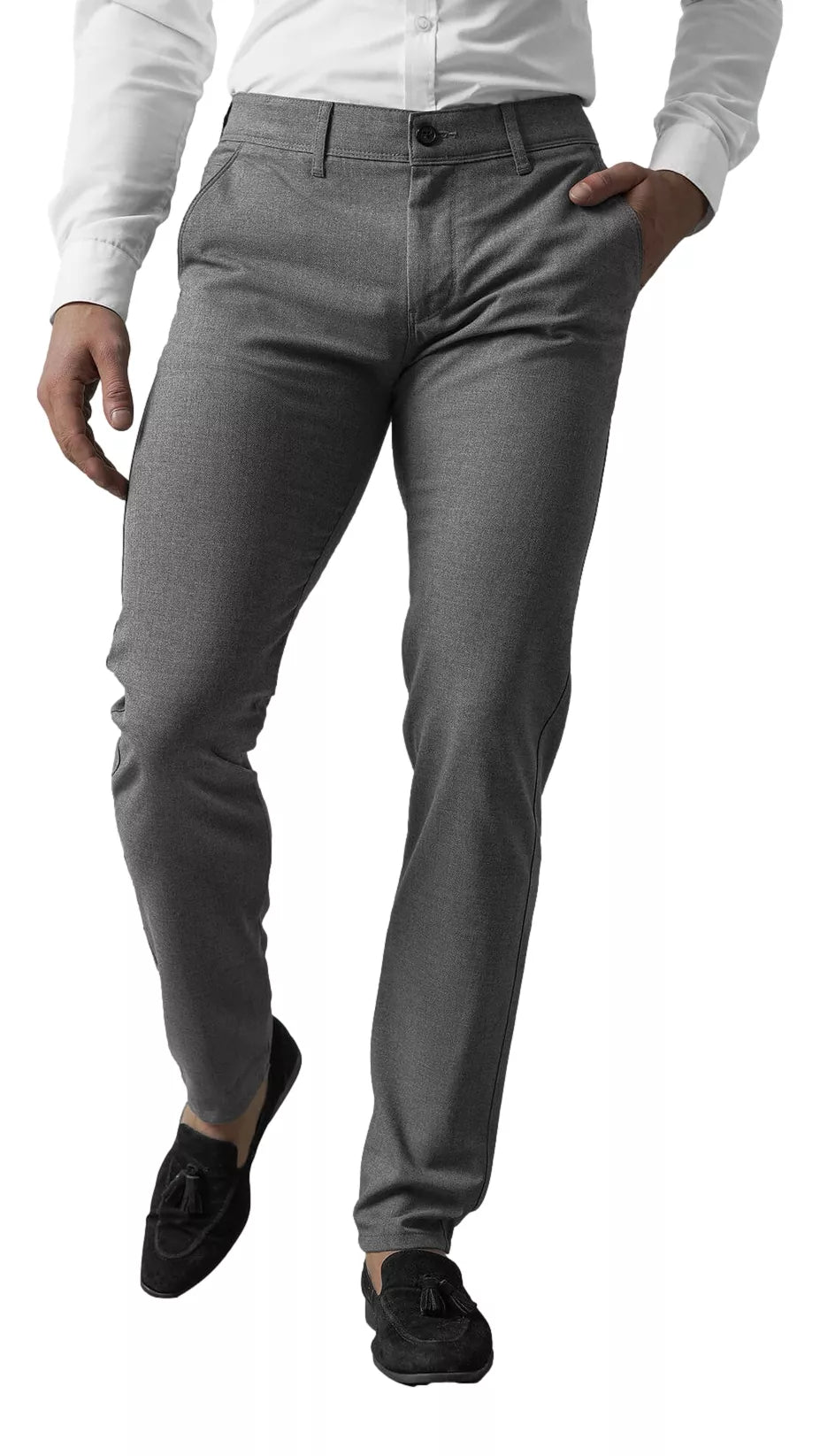 Vyriškos tamsiai pilkos chino kelnės Reno