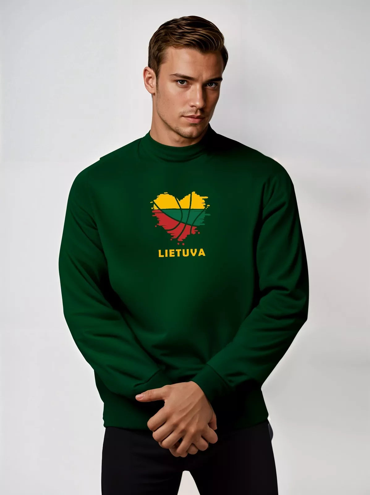 Tamsiai žalios spalvos džemperis LTU