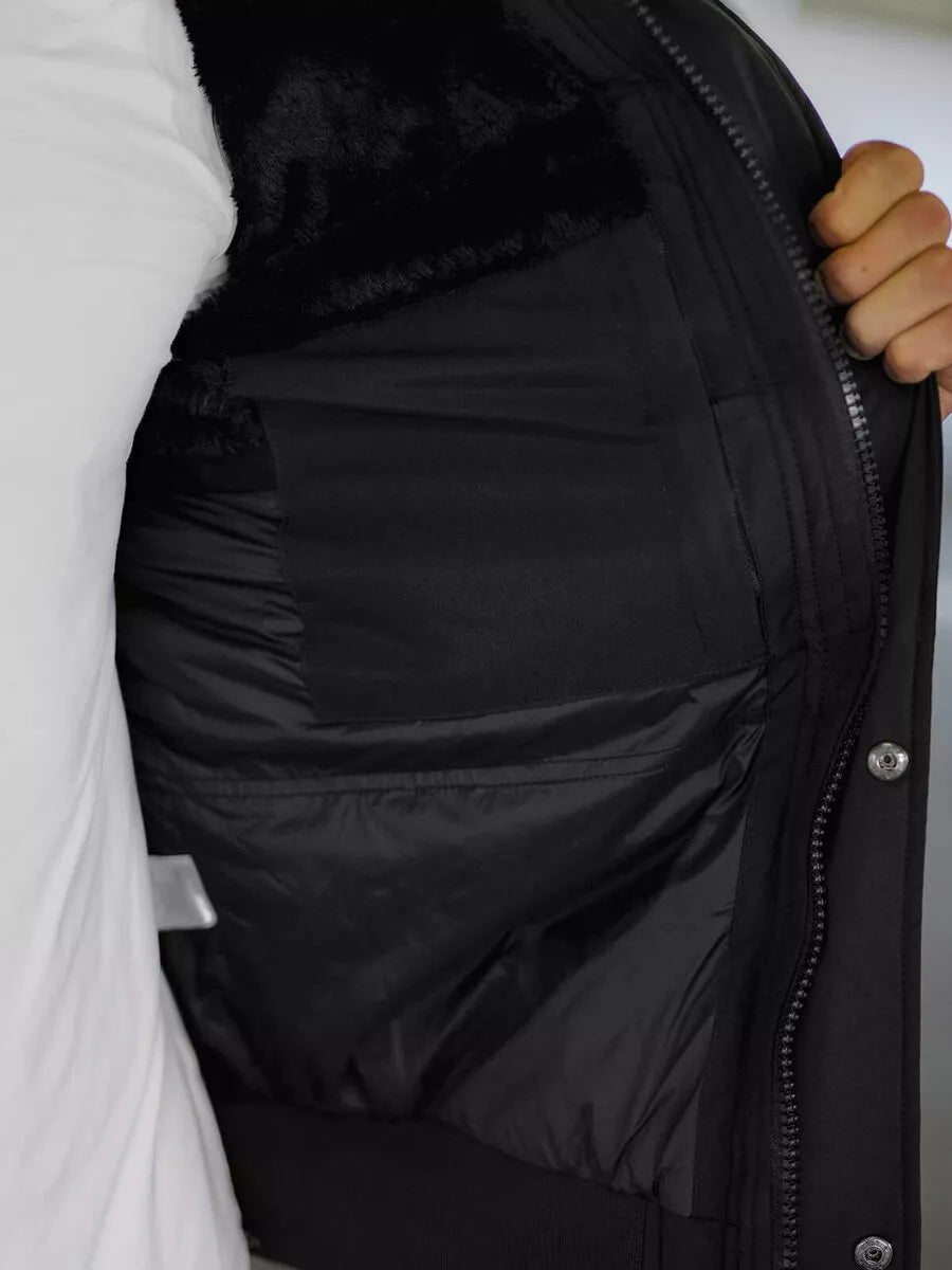 Žieminė juoda vyriška striukė Vitor