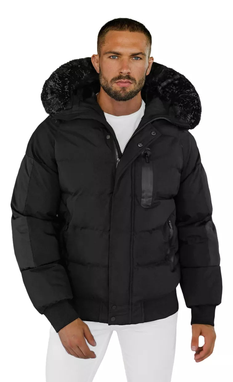 Žieminė juoda vyriška striukė Vitor