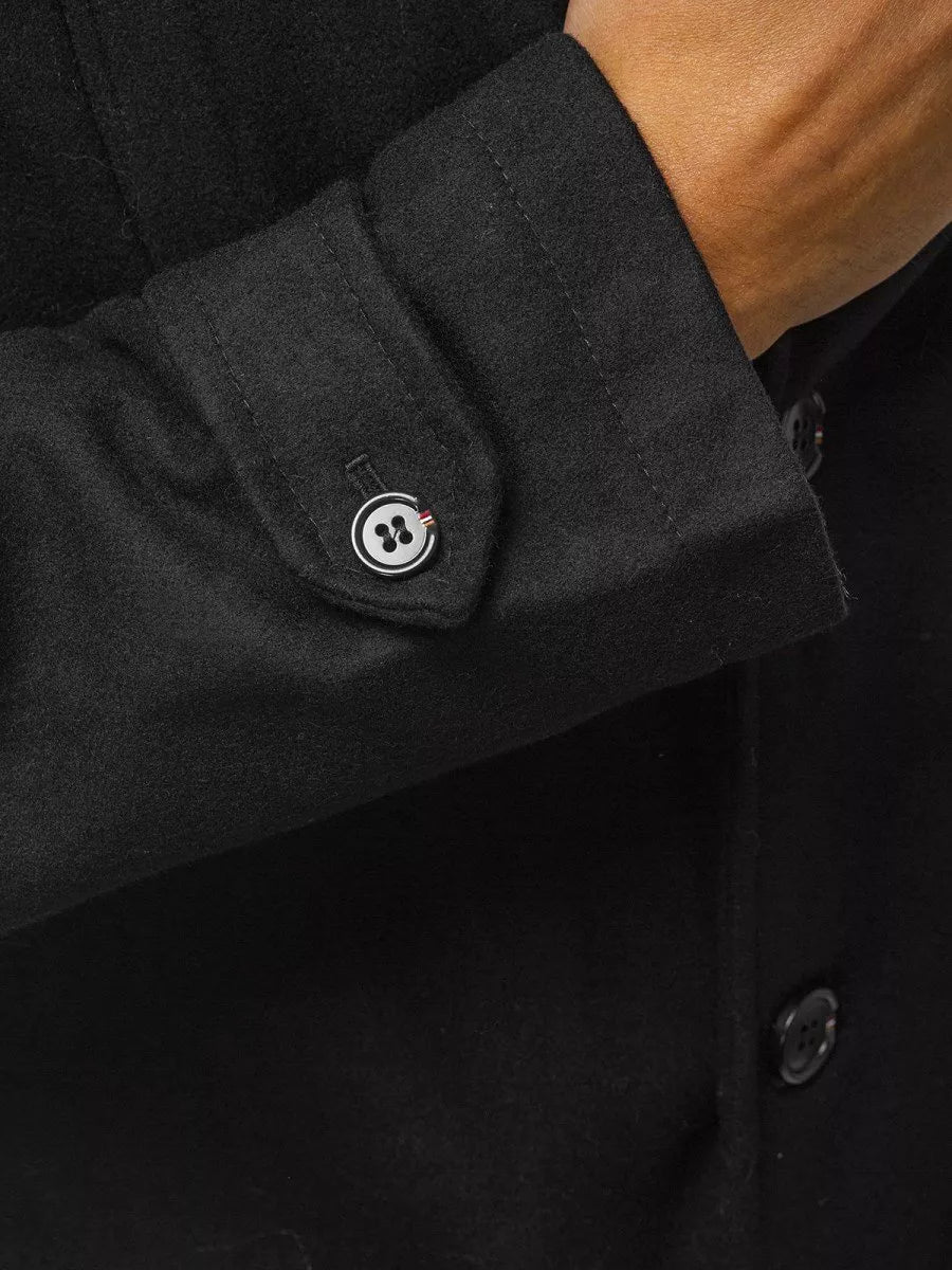 Stilingas juodos spalvos vyriškas paltas Men