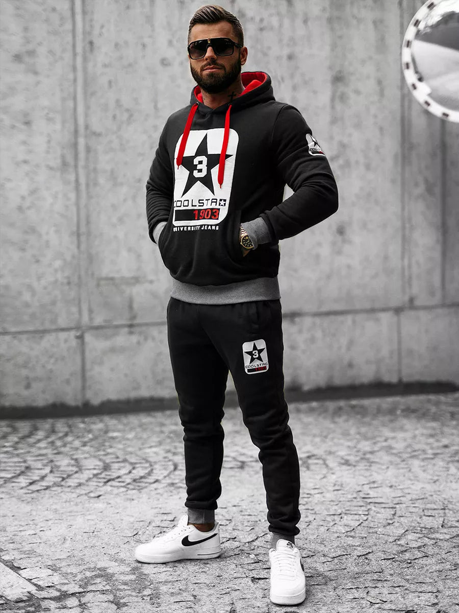 Juodas vyriškas sportinis komplektas Star