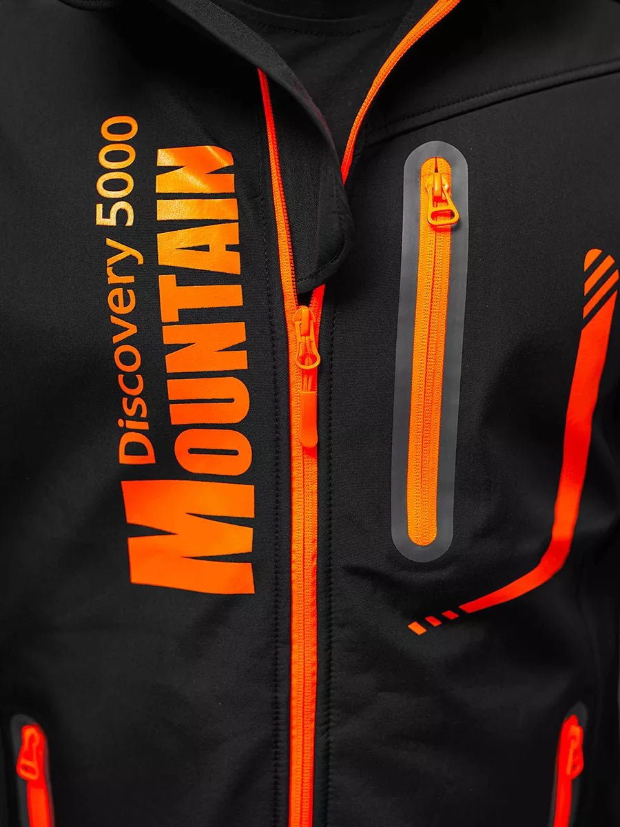 Juoda vyriška striukė su oranžinėmis detalėmis Ero