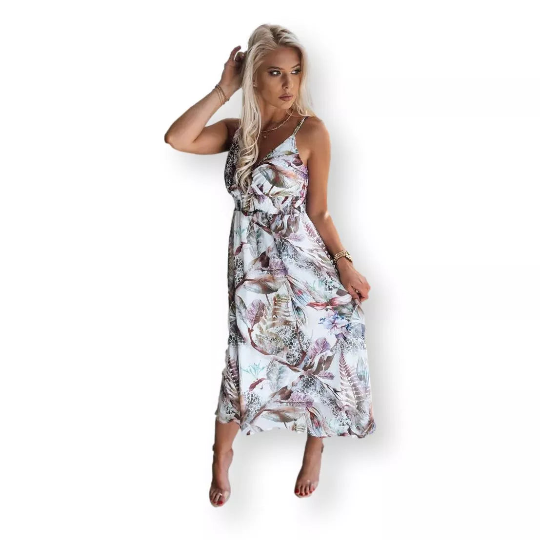 Balta moteriška suknelė su gėlėmis Ladybird