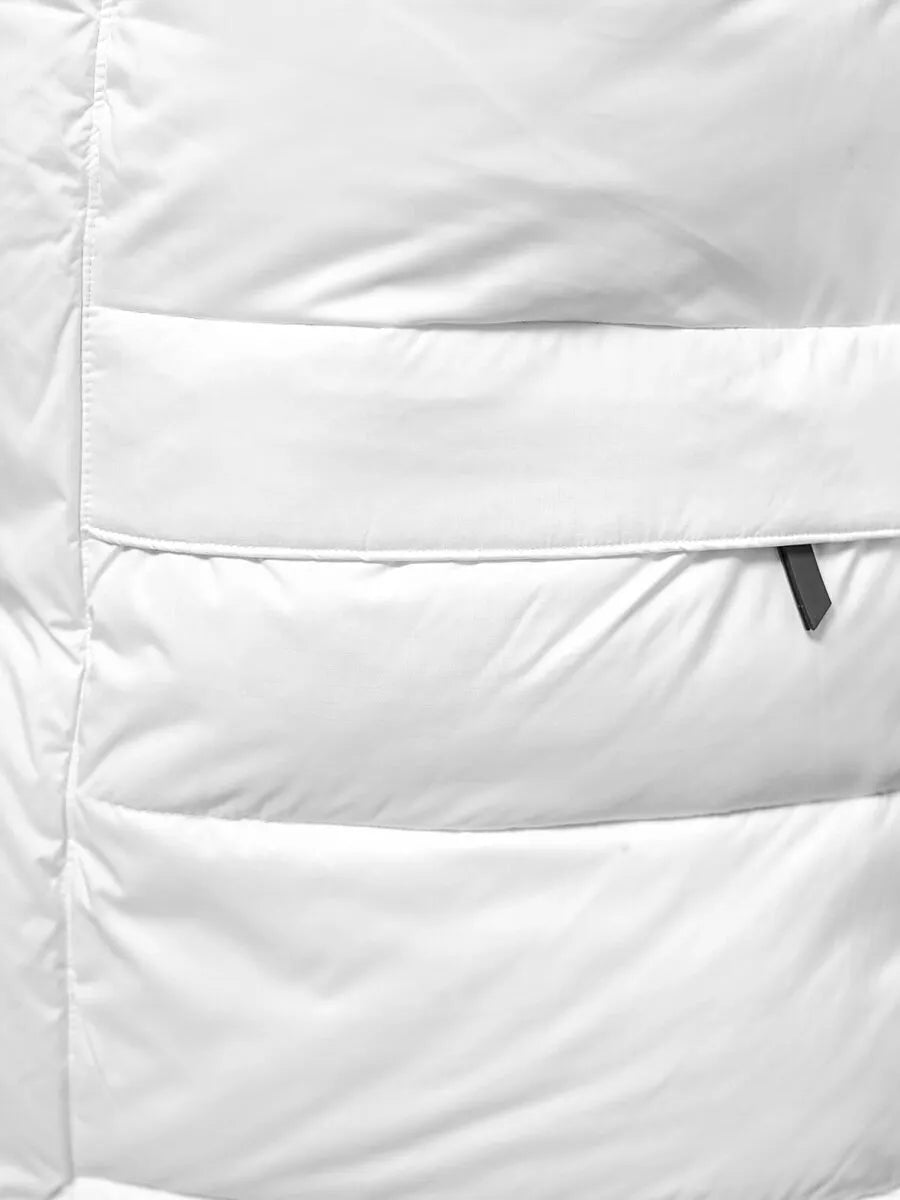 Balta vyriška dygsniuota žieminė striukė Poker