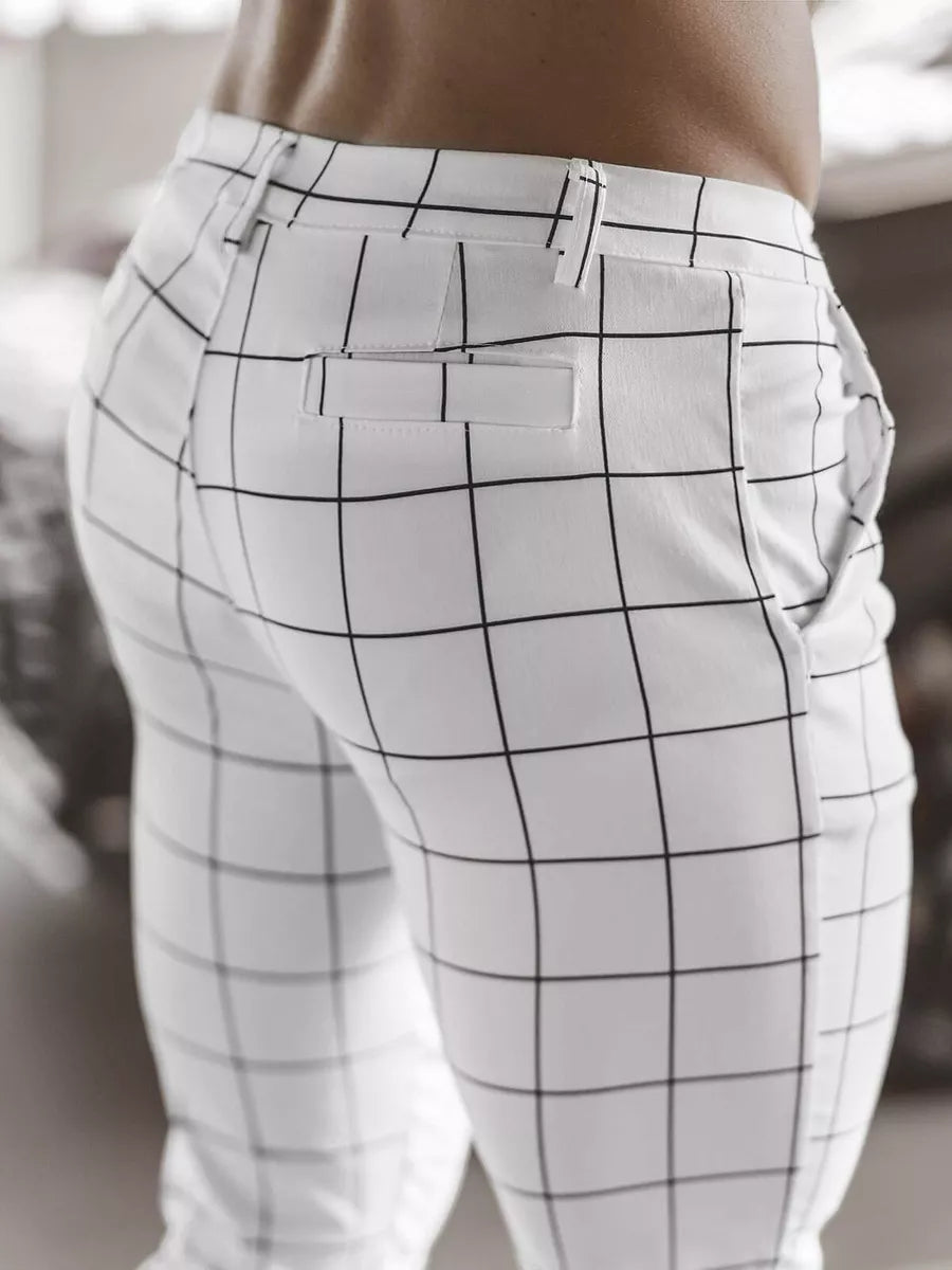 Baltos vyriškos kelnės Karlin