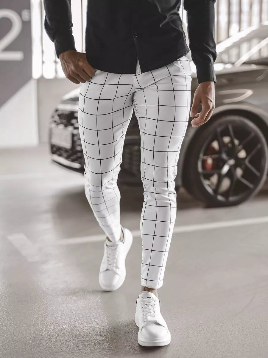 Baltos vyriškos kelnės Karlin