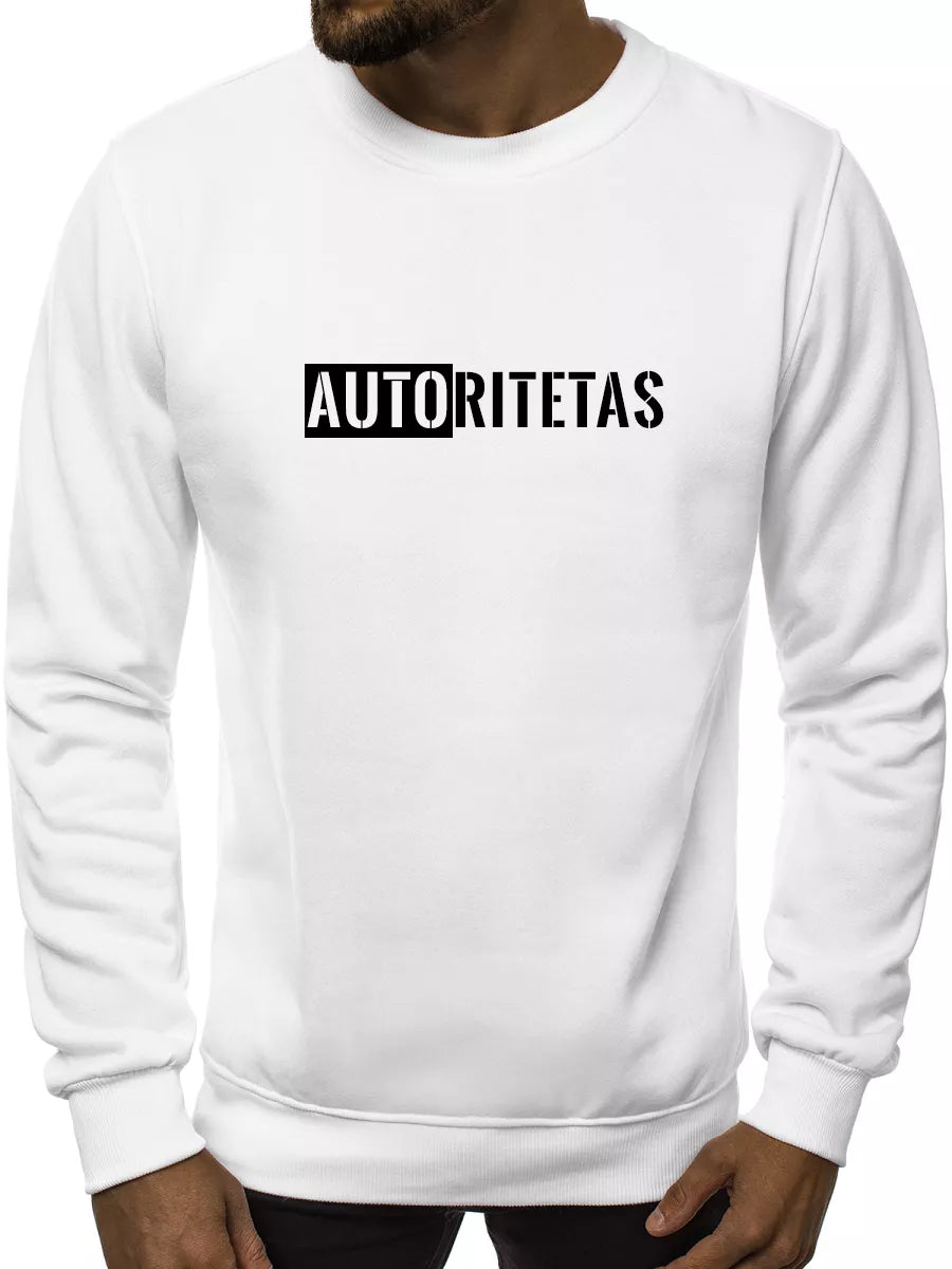 Baltas vyriškas džemperis Autoritetas
