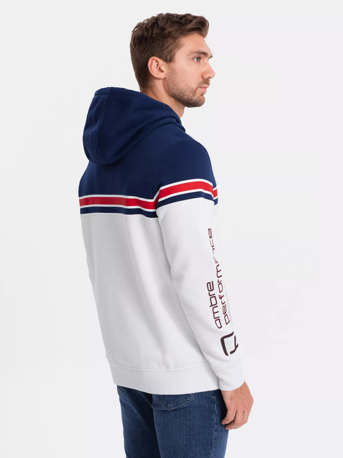 Baltas džemperis su gobtuvu Vona