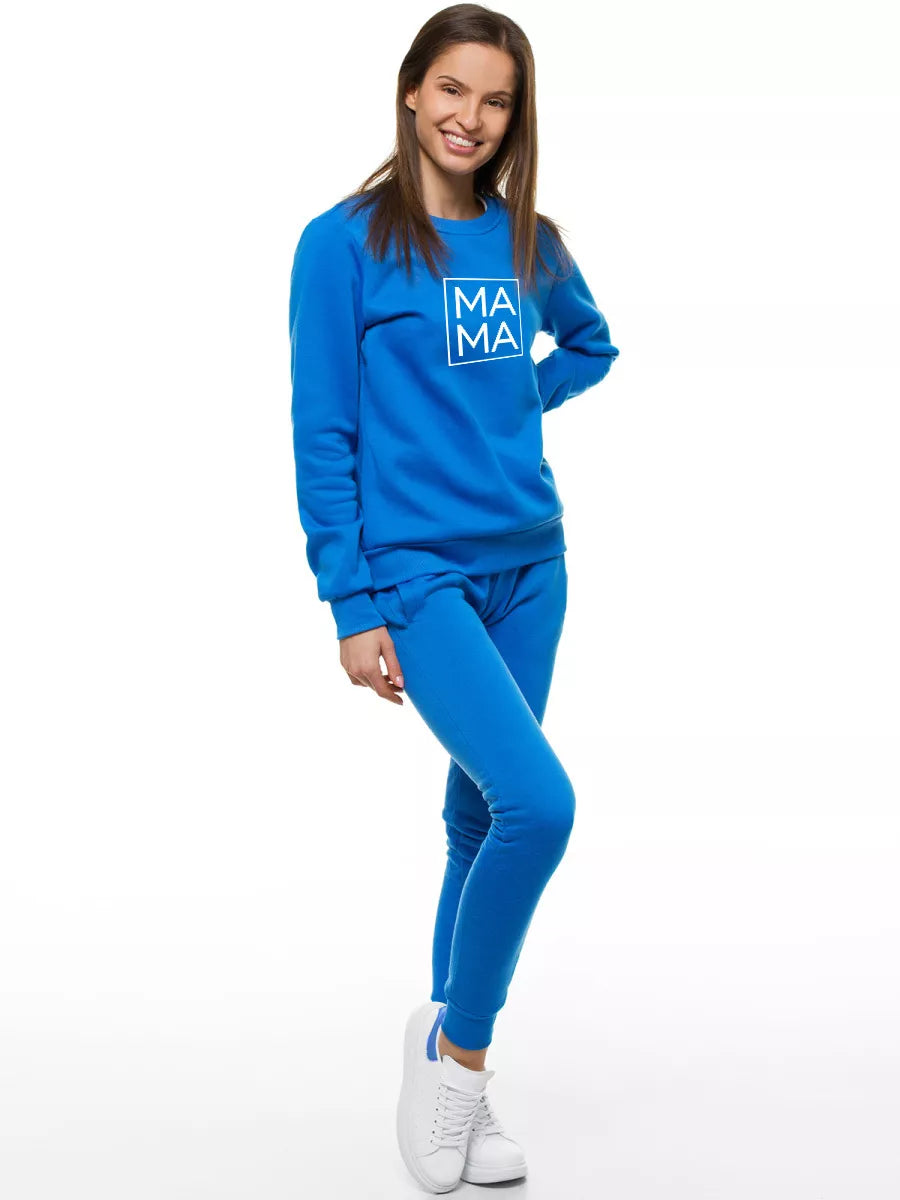 Moteriškas šviesiai mėlynas džemperis MAMA