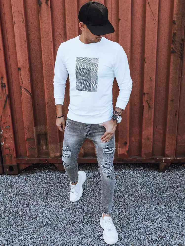 Baltas vyriškas džemperis Sovel