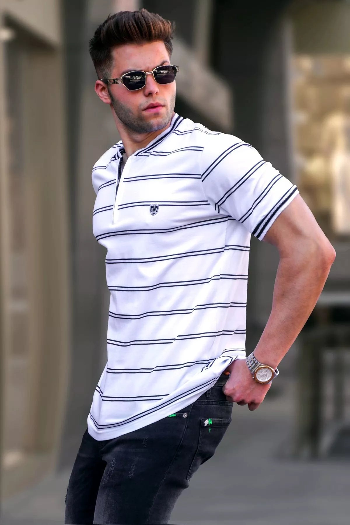 Balti vyriški marškinėliai Anomi