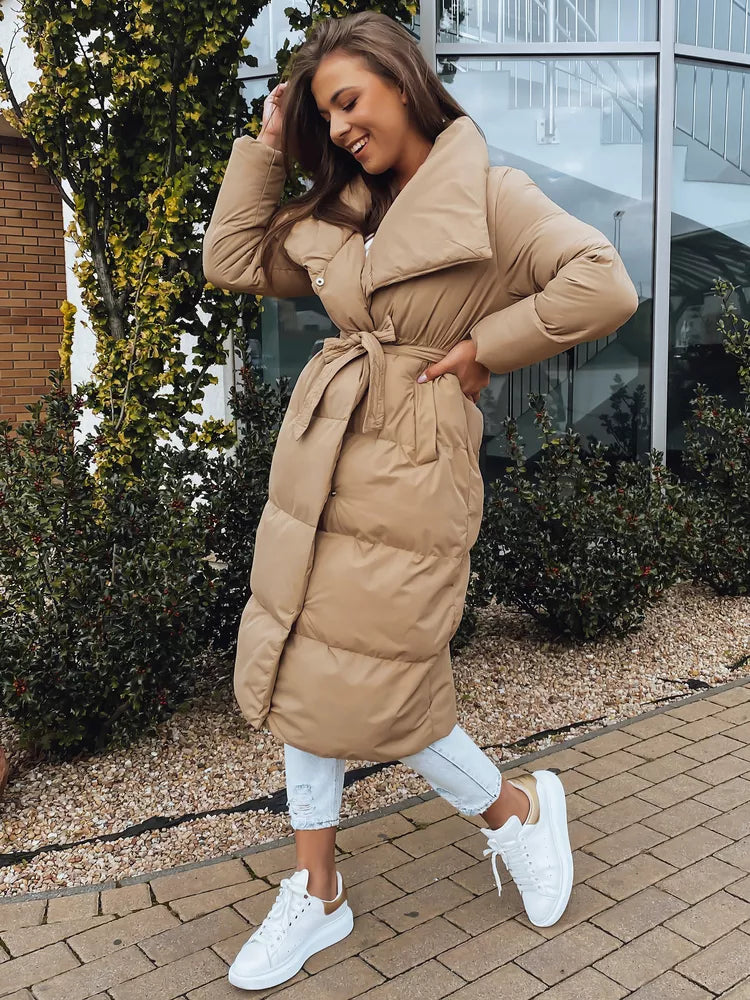 Smėlio spalvos moteriška dygsniuota striukė Favi