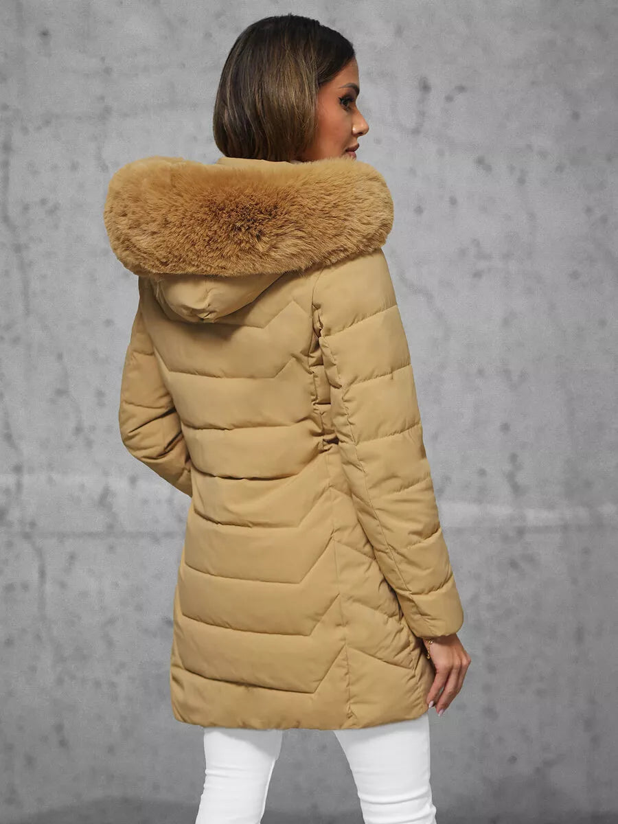 Smėlio spalvos moteriška žieminė striukė Tamira