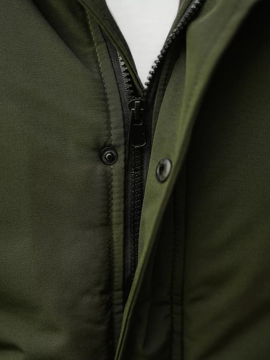 Bomber stiliaus žieminė žalia vyriška striukė Lemor