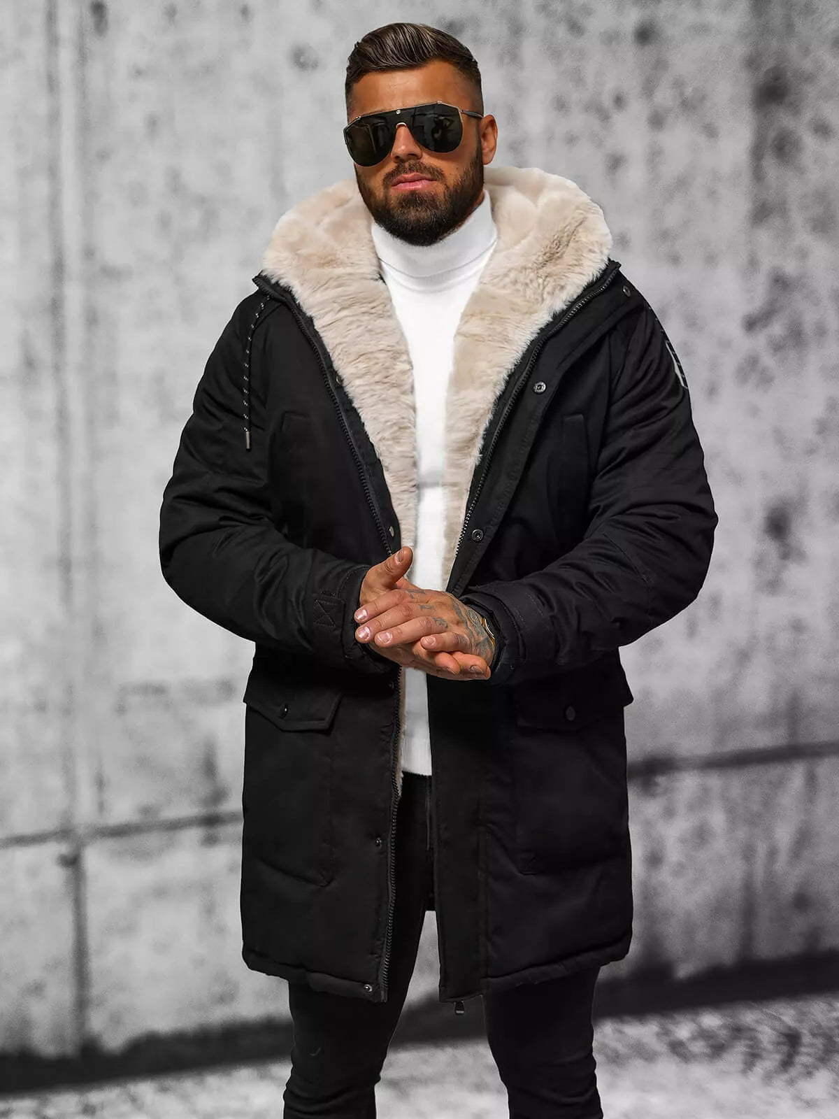 Vyriška juoda žieminė striukė zolo