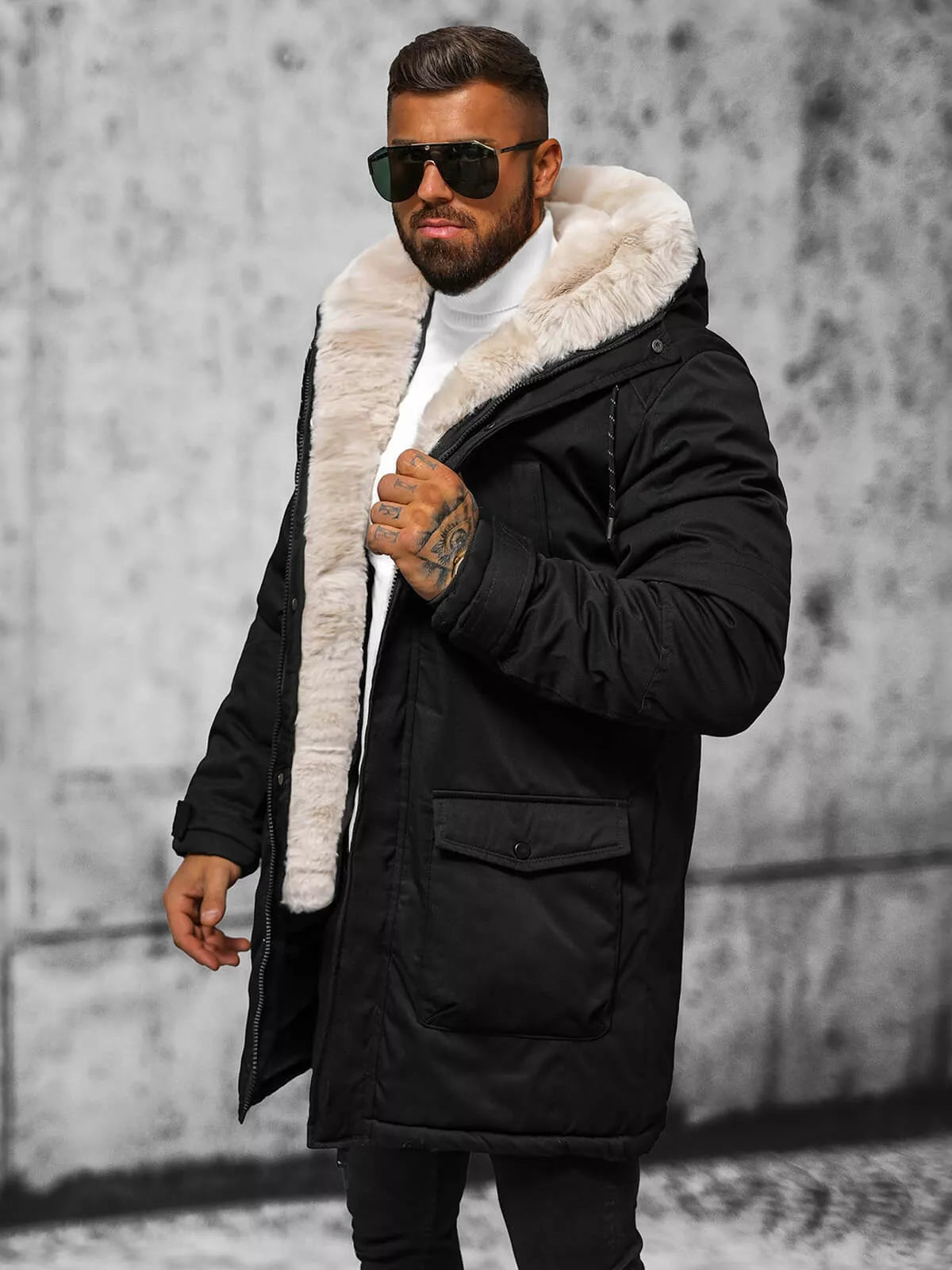 Vyriška juoda žieminė striukė zolo