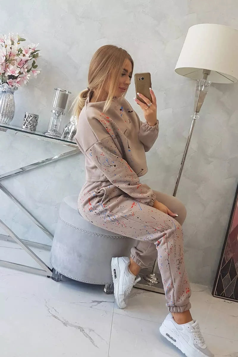 Moteriškas smėlinės spalvos komplektas Splash