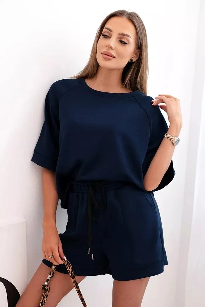 Moteriškas tamsiai mėlynos spalvos komplektas Nika